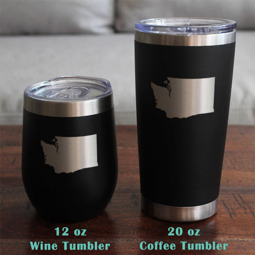 Washington Outline Stemless Wine Glass -  Gifts and Decor