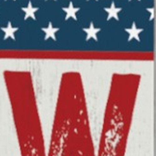 72" Red White And Blue Solid Wood Porch Sign