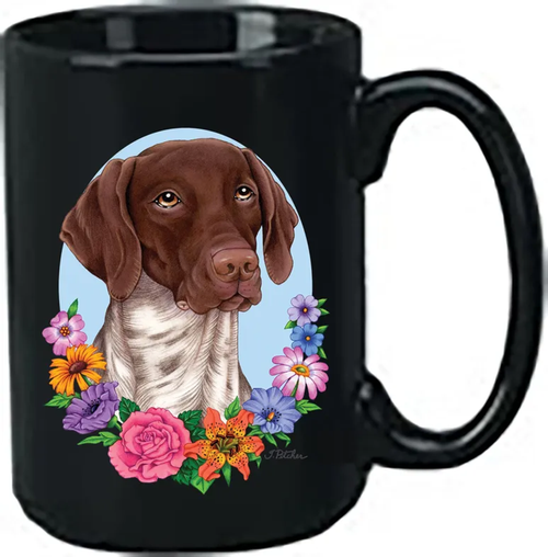 German Shorthair Pointer - Best of Breed Ceramic 15oz Coffee Black Mug