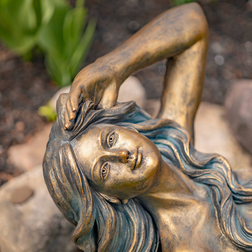 38" Long Mermaid Reclining on Rock