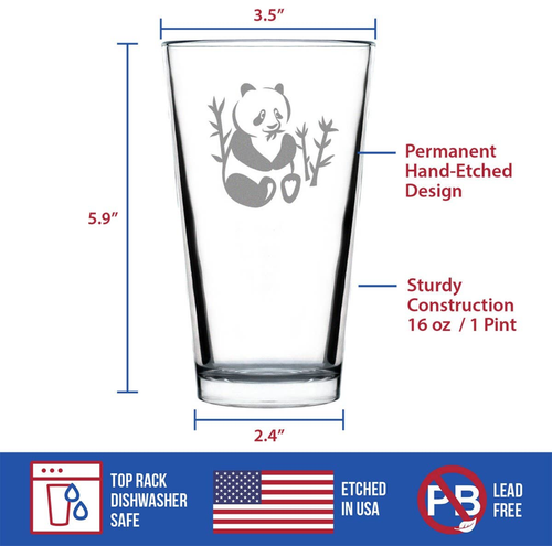 Panda Pint Glass for Beer - Panda Gifts and Decor