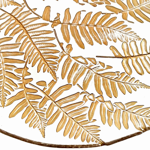 FERN 13" Glass Charger Plate Gold