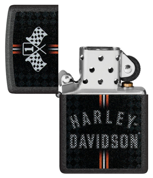 Zippo Harley Davidson Flags Design Crackle Lighter 