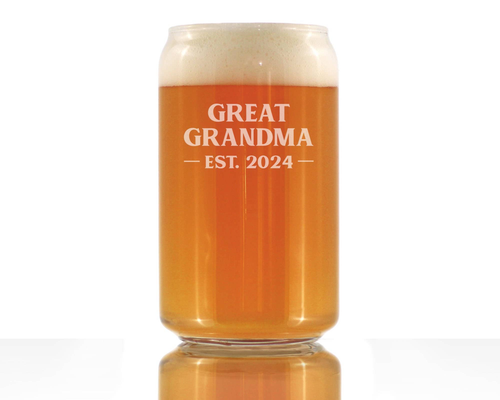 Bold 2024 New Great Grandma Beer Can Pint Glass -  Gifts