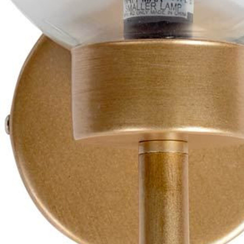 12" Gold Metal and Glass Corner Wall Light