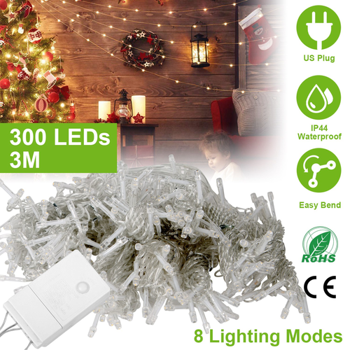 3M 300 LEDs String Curtain Light 