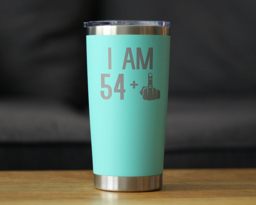 55th Birthday Gifts - Middle Finger Insulated Travel Tumbler