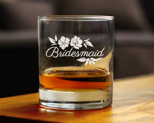 Wedding Bridesmaid Whiskey Rocks Glass - Bridal Party Gifts