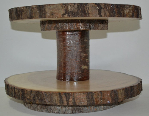Lazy Susan Double Tier Log Slices 11" to 15 1/2" Diameter