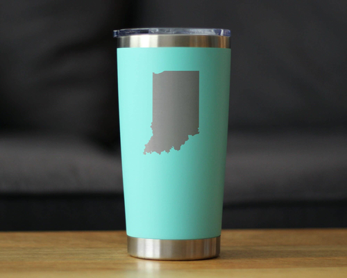 Indiana Outline Insulated Travel Tumbler - Indianan Gifts