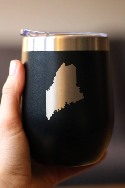 Maine Outline Insulated Wine Tumbler - Mainers Gifts