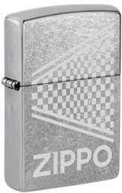 Zippo Checked Zippo Design Street Chrome Lighter 