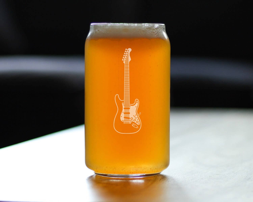 Electric Guitar Beer Can Pint Glass - Musician Gifts