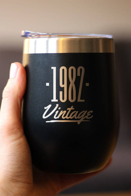 Vintage 1982 Insulated Wine Tumbler - 42nd Birthday Gifts