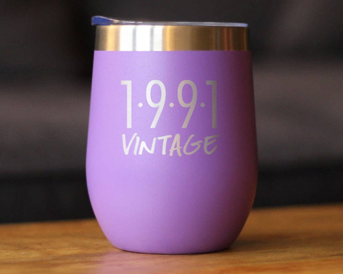 Vintage 1991 Insulated Wine Tumbler - 33rd Birthday Gifts