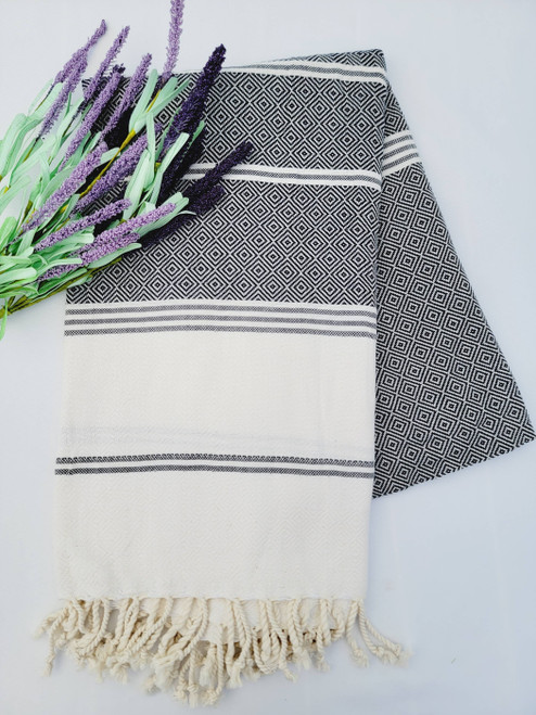 Sand Resistant Beach Towel, Bath towel, Turkish Towel Black