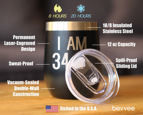 35th Birthday Gifts - Middle Finger Insulated Wine Tumbler