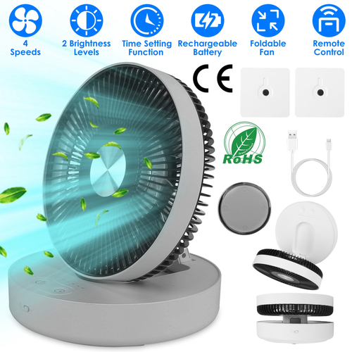 Foldable Rechargeable LED Desk Fan 