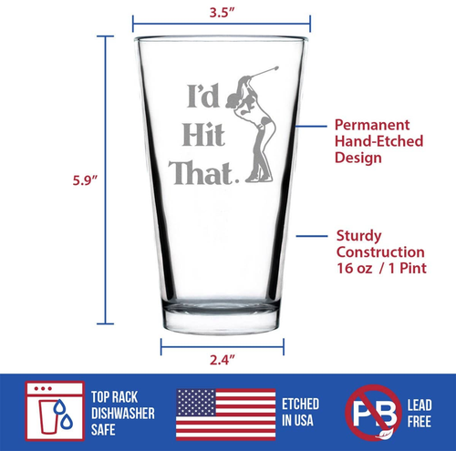 Hit That Golf Pint Glass for Beer - Golfers Gifts and Decor