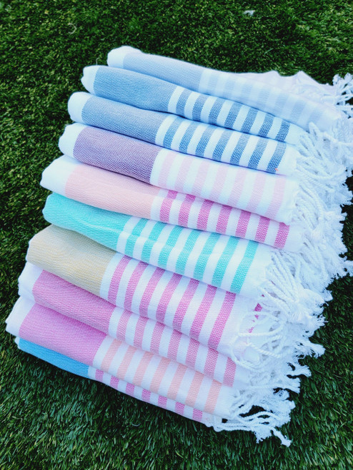 Beach/Bath Turkish Towel Easy carry Quick Dry - Pink Orange
