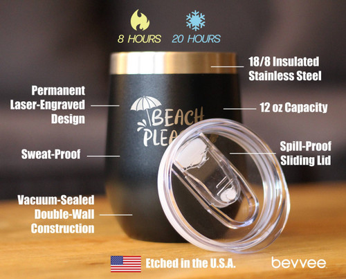 Beach Please Insulated Wine Tumbler - Beach House Gifts