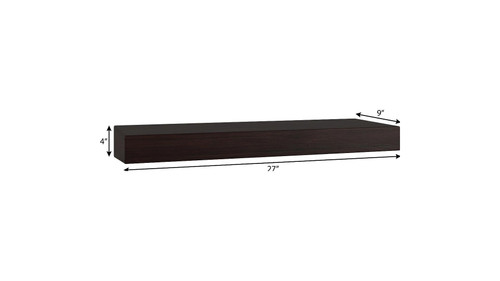 27" Brown Wood Wall Mounted Bathroom Shelves
