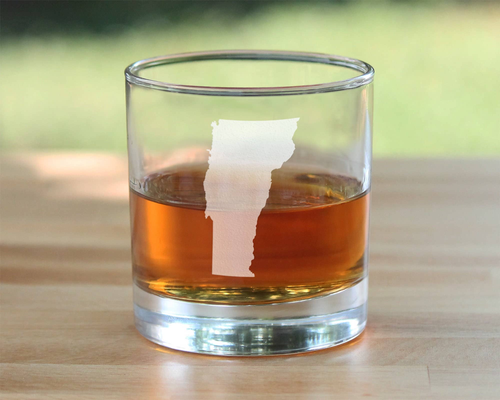 Vermont Outline Whiskey Rocks Glass - Vermonters Gifts