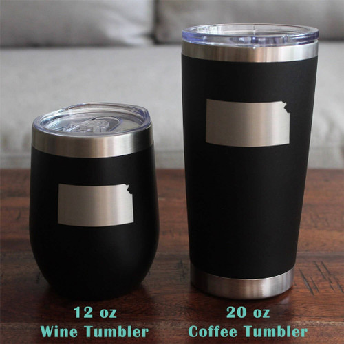 Kansas Outline Insulated Travel Tumbler - Kansans Gifts