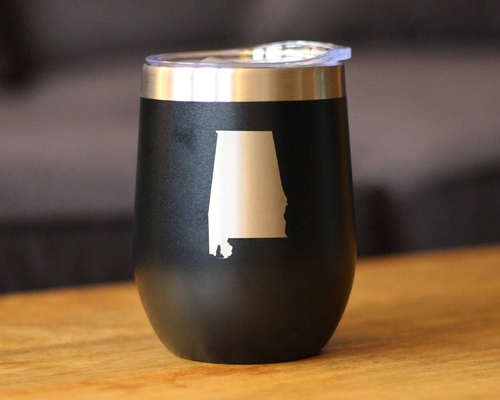 Alabama Outline Insulated Wine Tumbler - Alabaman Gifts