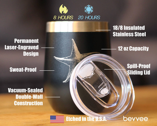Starfish Insulated Wine Tumbler - Ocean Beach Gifts