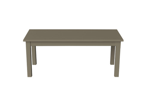 44" Olive Gray Solid Wood Rectangular Coffee Table