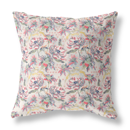 16 Pink Yellow Roses Indoor Outdoor Throw Pillow