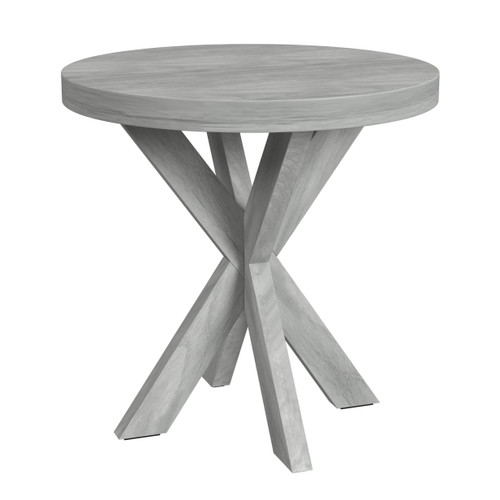 26" Gray Manufactured Wood Round End Table