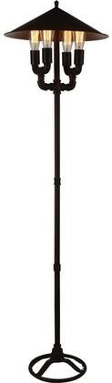 65" Black Torchiere Floor Lamp With Black Cone Shade