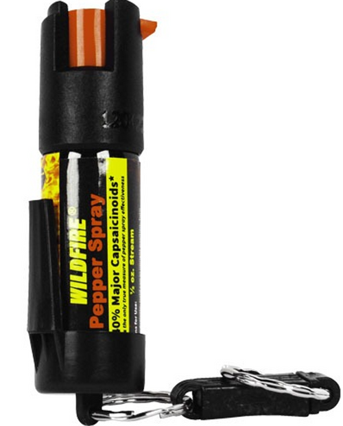 Wildfire 1.4% MC 1/2 oz pepper spray leatherette holster and quick release keychain
