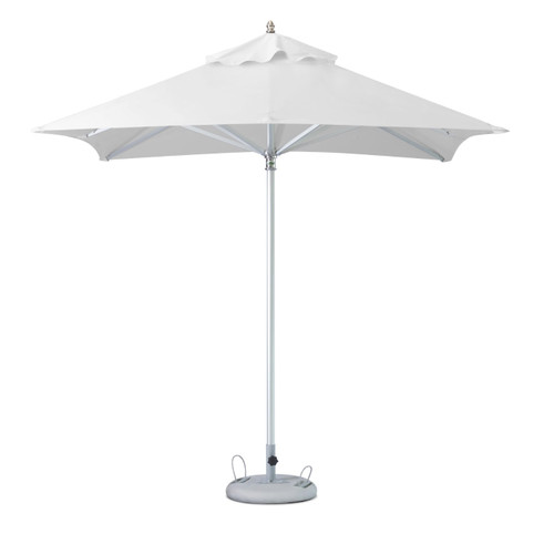 Homeroots Outdoors 8' White Polyester Square Market Patio Umbrella