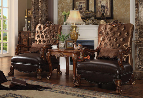 Homeroots 34" X 33" X 48" Golden Brown Velvet Chair & 1 Pillow