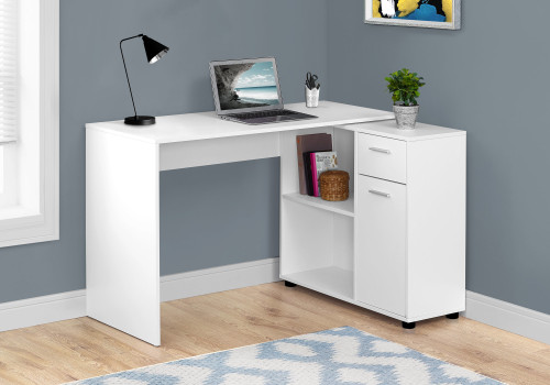Homeroots Office 29.5" Particle Board and Laminate Computer Desk with Storage Cabinet
