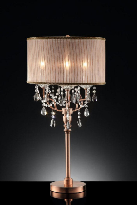 Homeroots Lighting Silver and Pink Faux Crystal Accent Table Lamp, Silver and Pink Finish, Faux Crystal Design