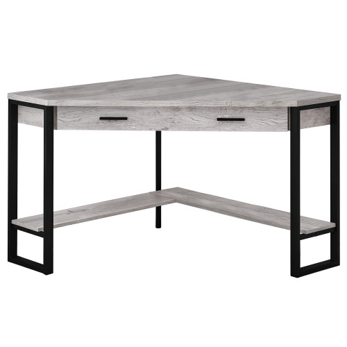 Homeroots Office Grey Reclaimed Wood Corner Computer Desk, 42 x 42 x 30 Inches