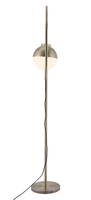 Homeroots Lighting White and Brushed Bronze Crossed Floor Lamp