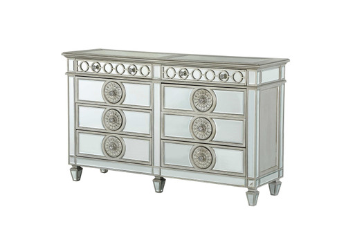 20" Gray Solid Wood Six Drawer Double Dresser Manufactured Wood
