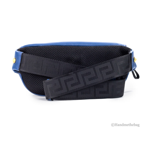 Versace Navy Leather Medusa Fanny Pack Belt Bag