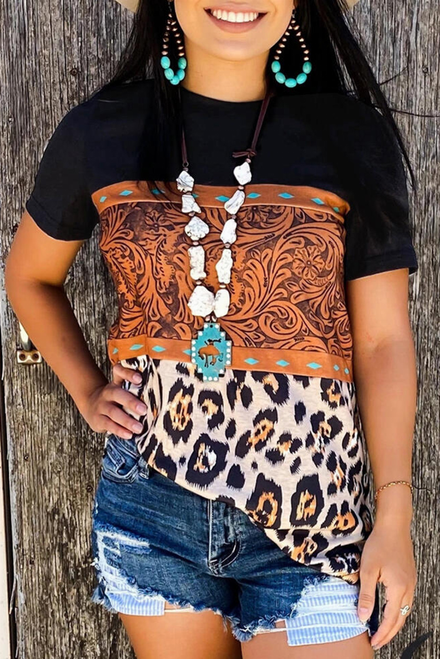 Casual Knit distinctive prints T-shirt