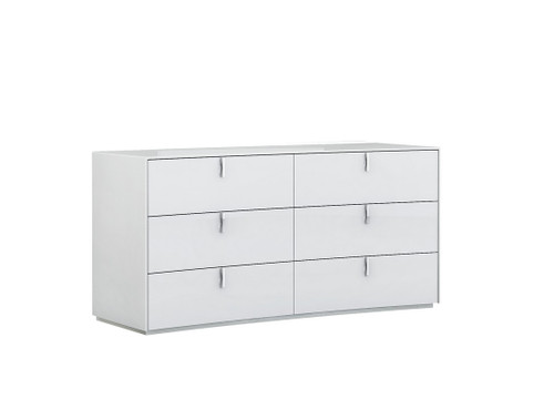 62" X 19" X 30" White  Dresser Solid and Manufactured Wood