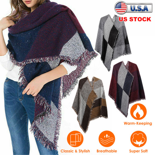 Women Winter Warm Scarf 74.8x25.6In Long Soft Knitted Shawl