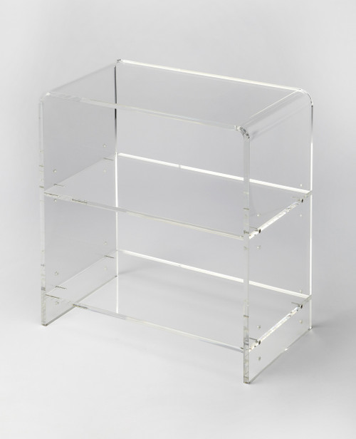 25" Clear Plastic Two Tier Bookcase