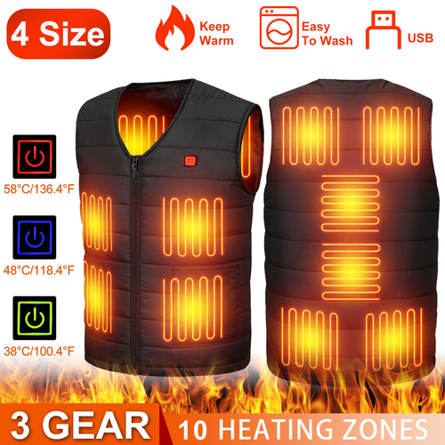Heat Jacket Vest 3 Heating Gear Adjustable USB 
