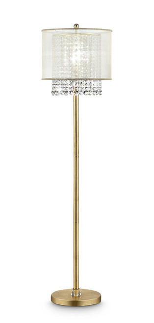 Homeroots Lighting 65" Gold Novelty Floor Lamp, White Drum Shade