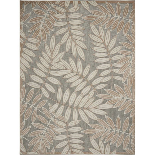 Homeroots Home Decor 10' x 13' Natural Floral Non Skid Indoor Outdoor Area Rug